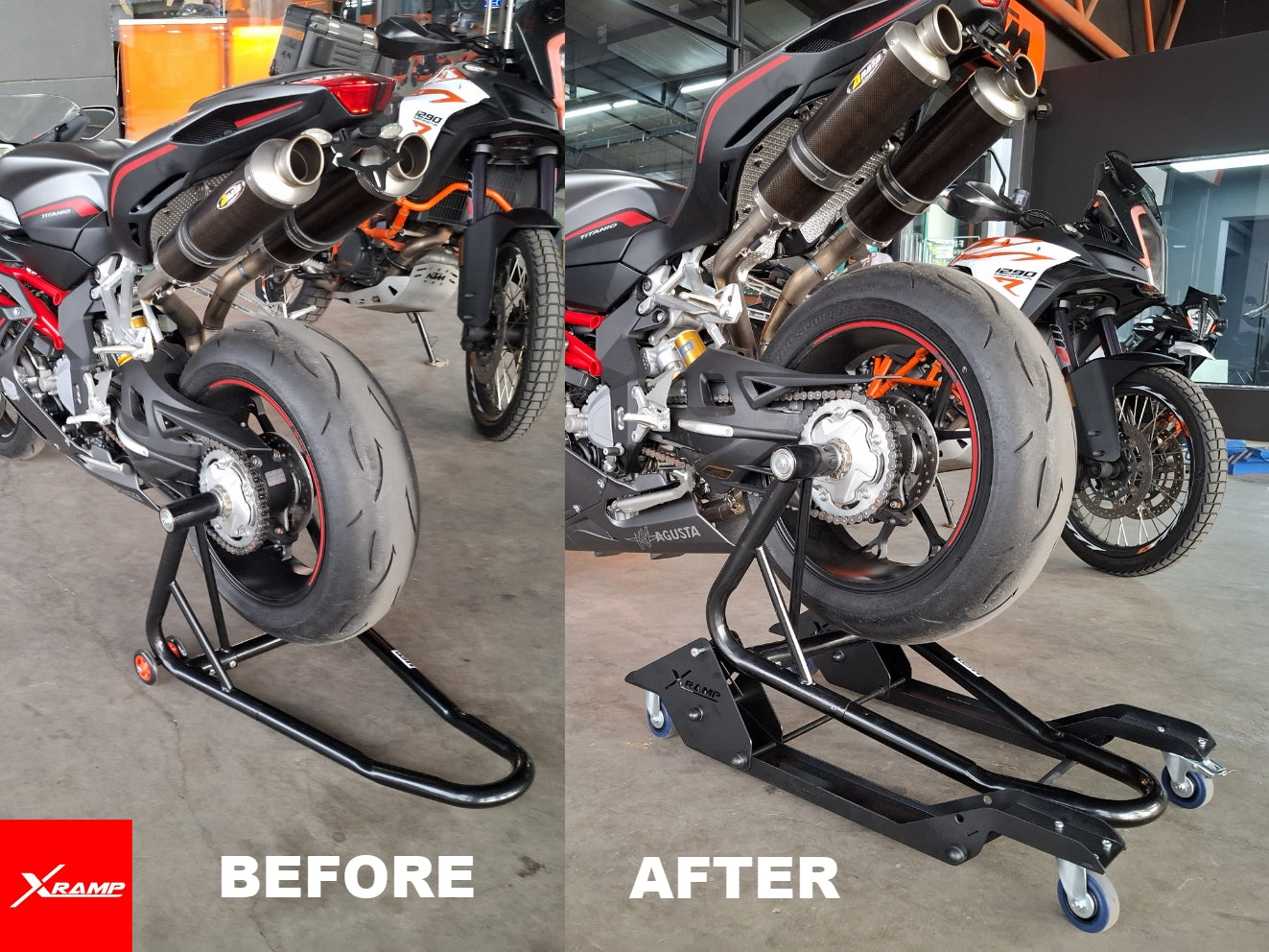 Paddock Slider PRO Carello Univesale sposta moto - Nero